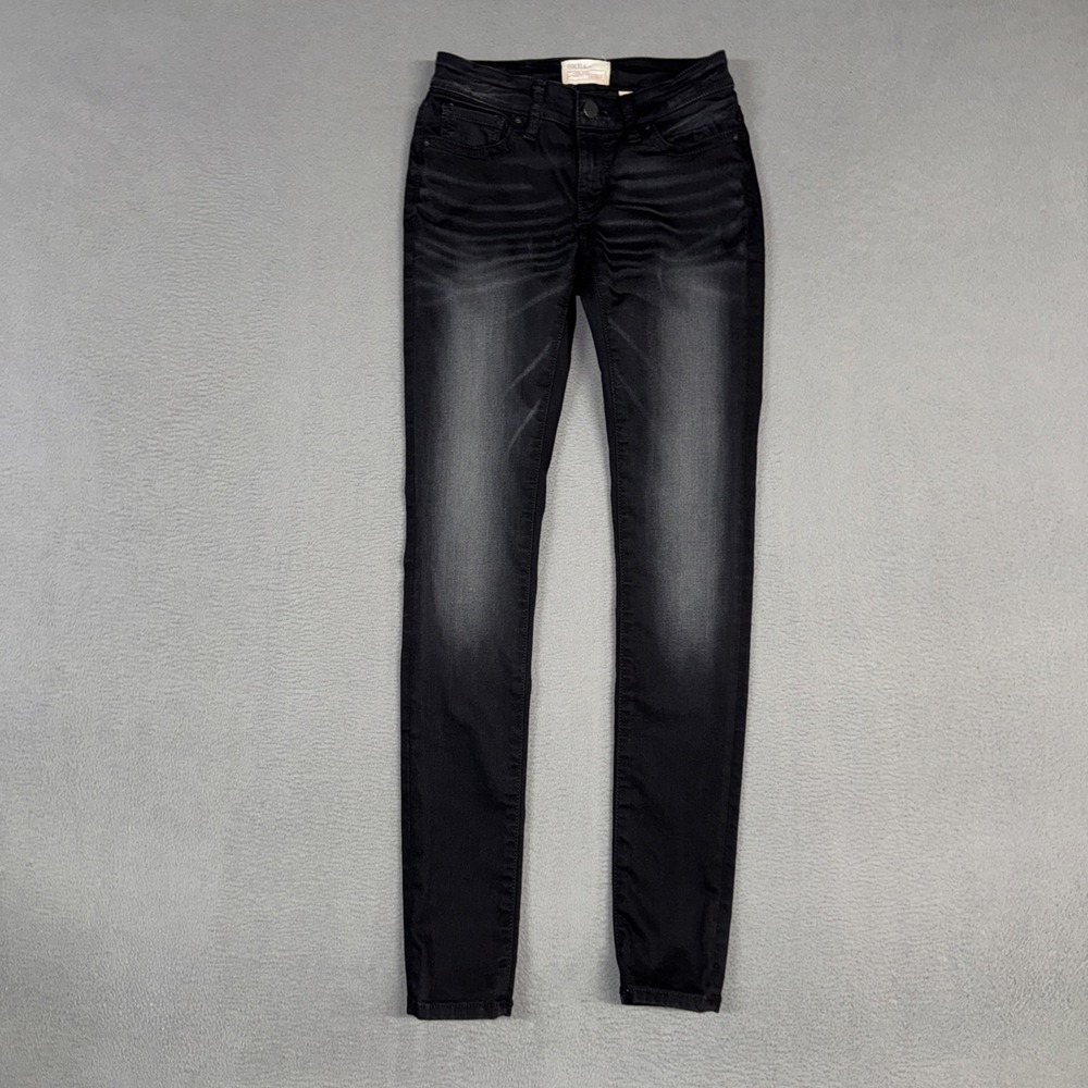 BKE Jeans Womens 25 Black Stella Skinny Stretch Distressed Denim Cotton Preppy
